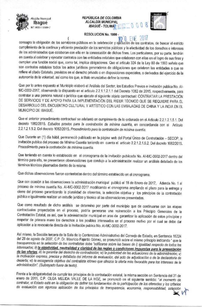 Se cayó el contrato ‘chaleco’ de la Alcaldía de Ibagué Se cayó el contrato ‘chaleco’ de la Alcaldía de Ibagué