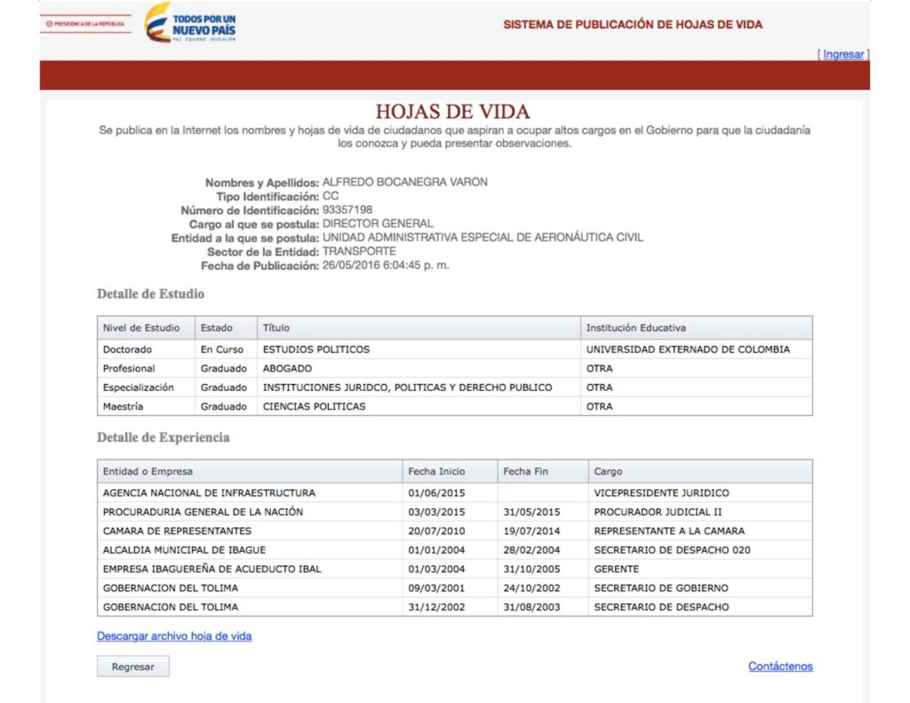 Casa de Nariño confirma a Alfredo Bocanegra como director de la Aerocivil Casa de Nariño confirma a Alfredo Bocanegra como director de la Aerocivil