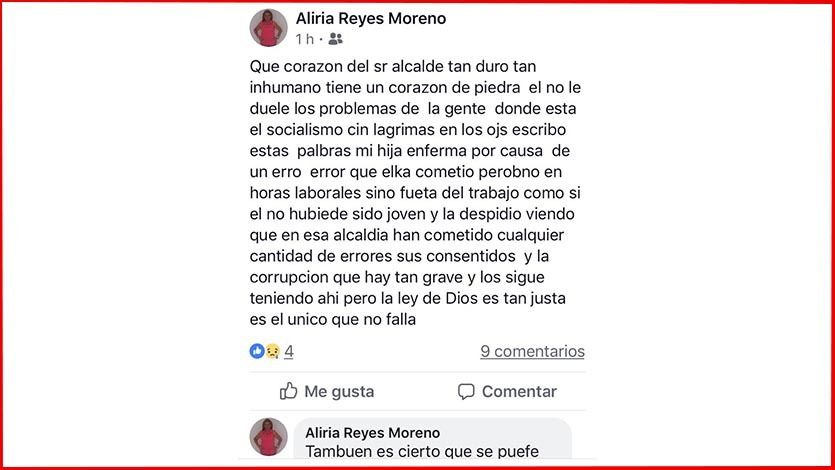 Madre de funcionaria de la Alcaldía evitó su despido porque amenazó con revelar presuntos casos de corrupción Madre de funcionaria de la Alcaldía evitó su despido porque amenazó con revelar presuntos casos de corrupción