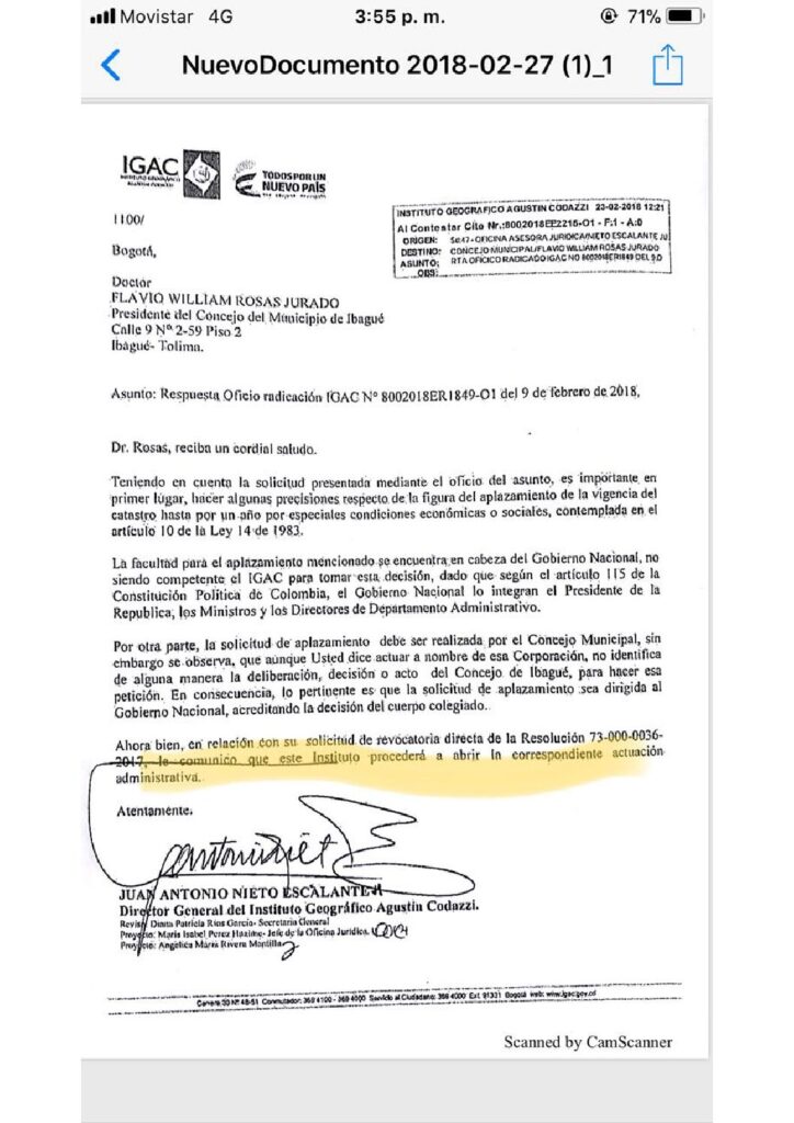 IGAC iniciará trámite revocatorio del convenio de actualización catastral de Ibagué IGAC iniciará trámite revocatorio del convenio de actualización catastral de Ibagué