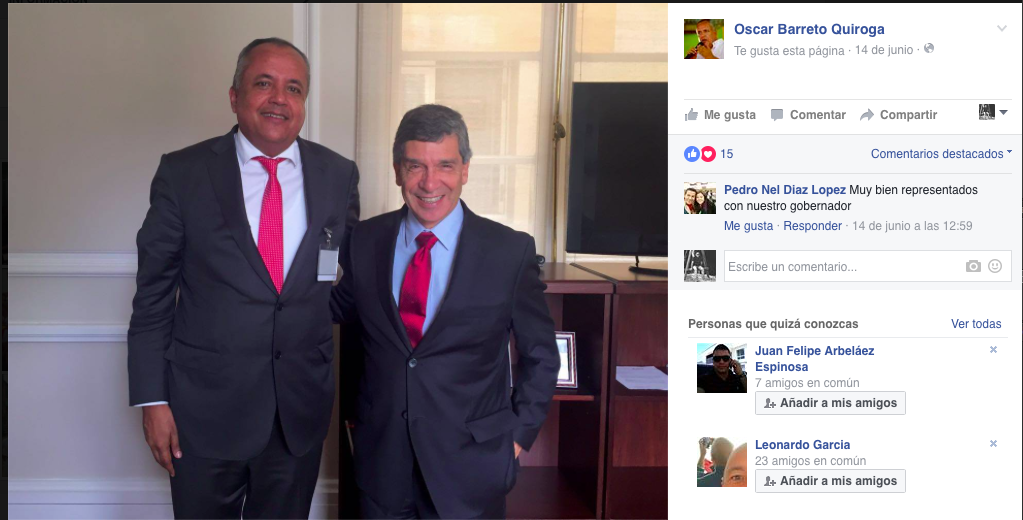Ahora el gobierno de Barreto dice que apoya al presidente Santos y al proceso de paz Ahora el gobierno de Barreto dice que apoya al presidente Santos y al proceso de paz