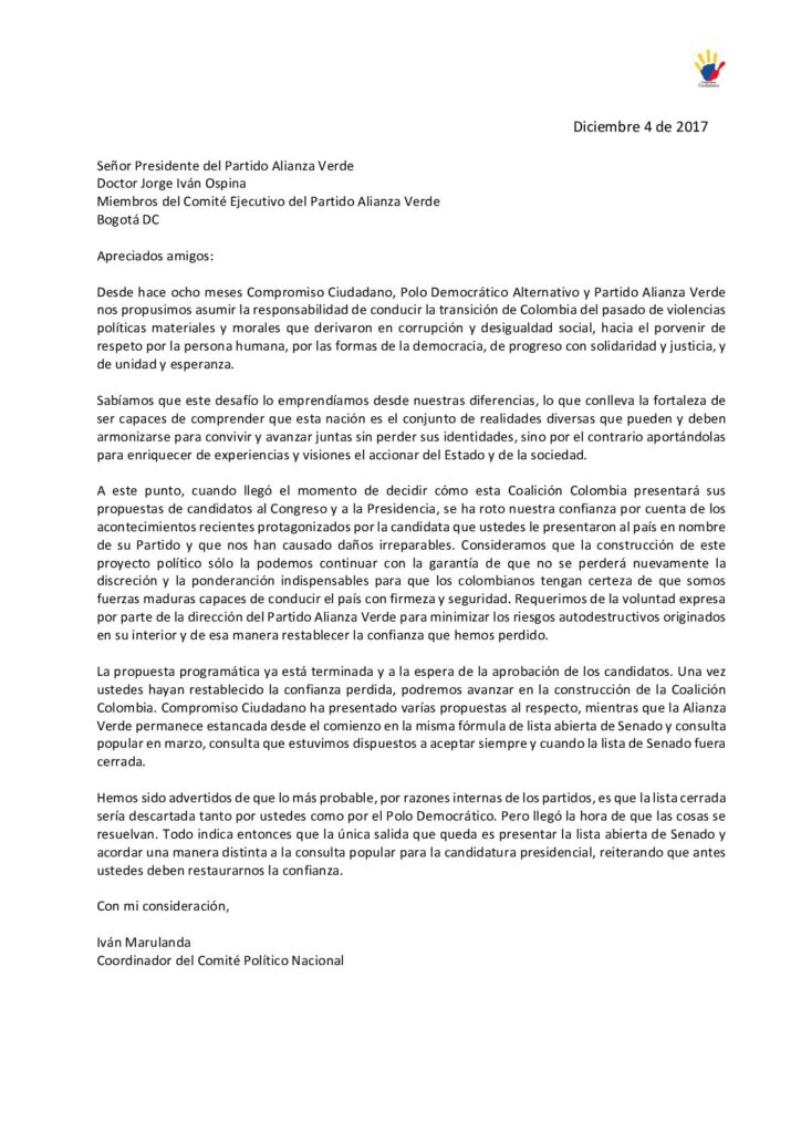 Grupo de Fajardo dice que Claudia López rompió la confianza que existía en la Coalición Colombia Grupo de Fajardo dice que Claudia López rompió la confianza que existía en la Coalición Colombia