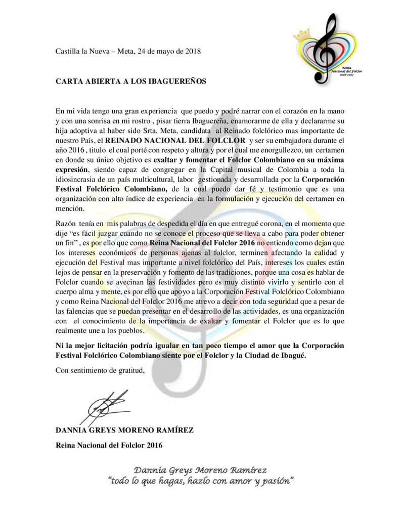 Reina Nacional del Folclor 2016 rechazó la falta de organización del Festival Folclórico Colombiano Reina Nacional del Folclor 2016 rechazó la falta de organización del Festival Folclórico Colombiano