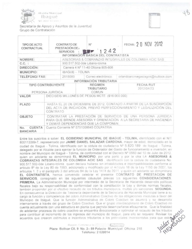Fiscalía requirió los contratos de Orlando Arciniegas en la administración de Luis H. Fiscalía requirió los contratos de Orlando Arciniegas en la administración de Luis H.