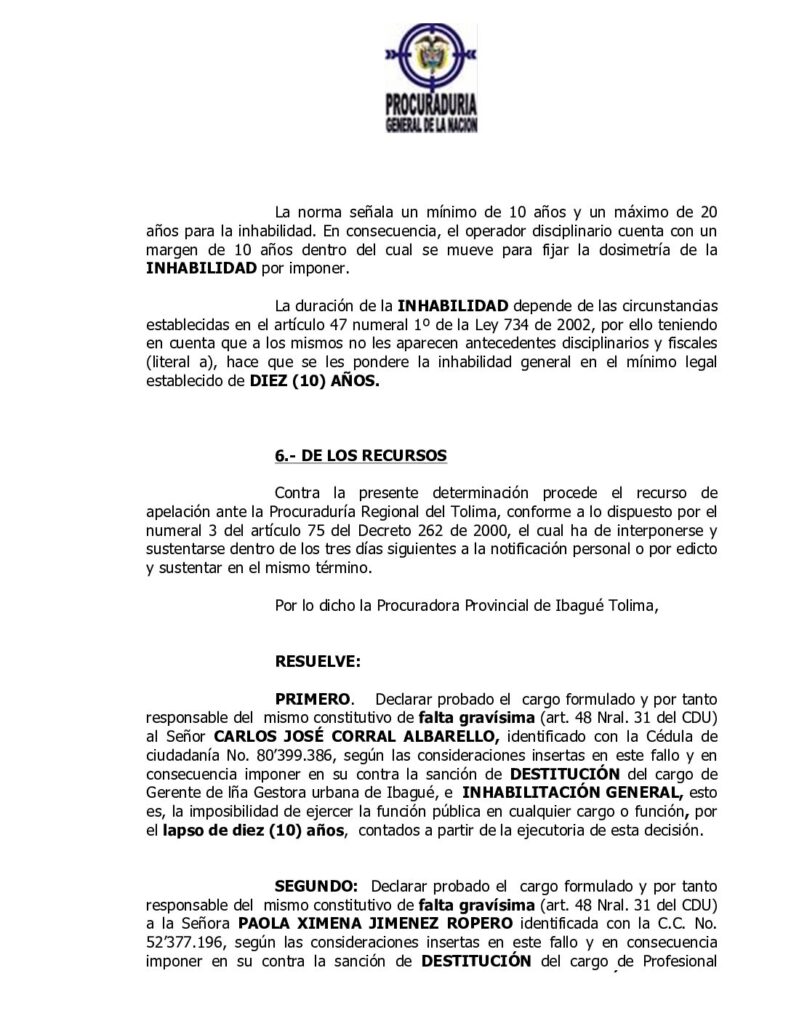 Procuraduría inhabilitó al primer exfuncionario de la administración de Luis H. Rodríguez Procuraduría inhabilitó al primer exfuncionario de la administración de Luis H. Rodríguez