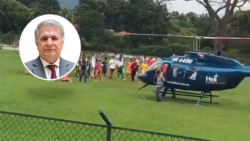 Helicóptero con senador huilense a bordo aterrizó en una cancha repleta de deportistas en Mariquita Helicóptero con senador huilense a bordo aterrizó en una cancha repleta de deportistas en Mariquita