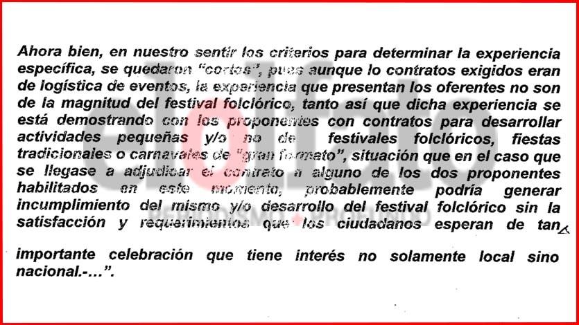 Alcaldía ocultó y desatendió recomendación de Procuraduría sobre presuntas irregularidades en licitación de las fiestas de junio Alcaldía ocultó y desatendió recomendación de Procuraduría sobre presuntas irregularidades en licitación de las fiestas de junio