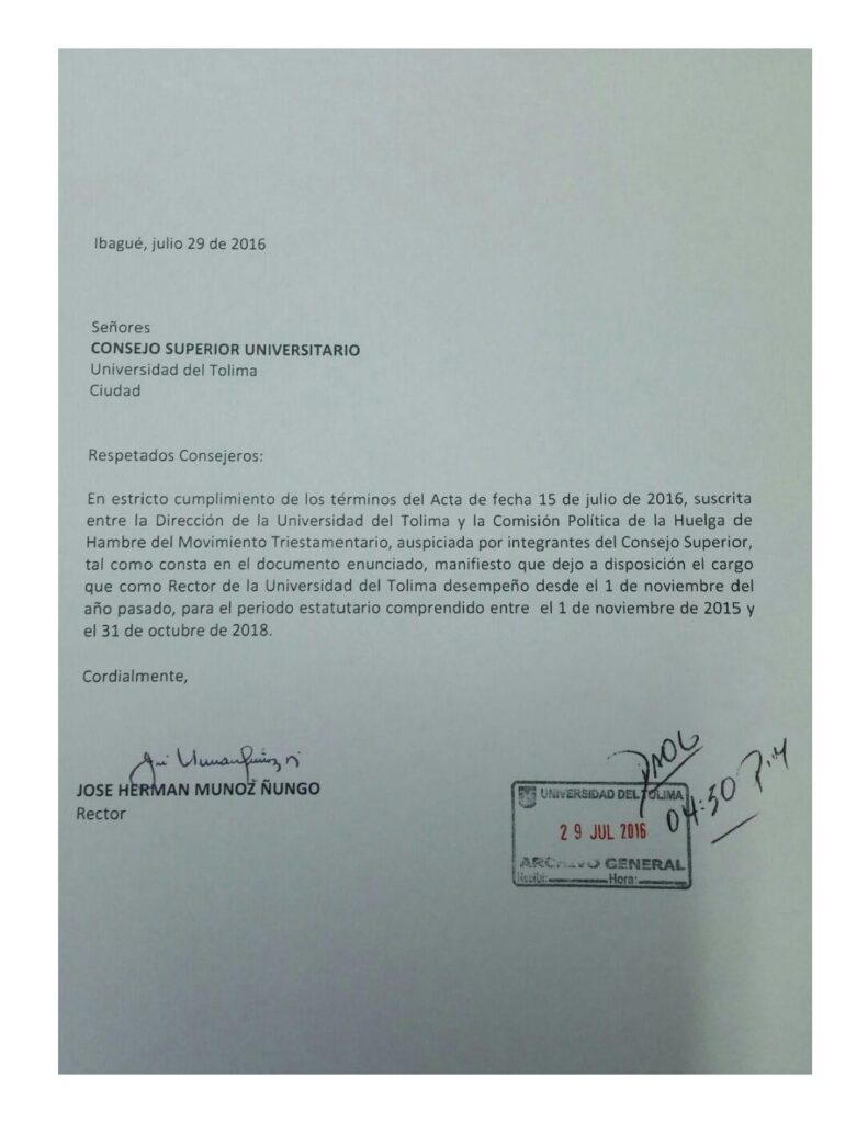 Rector del UT deja el cargo a disposición, pero la carta no dice la palabra «renuncia» Rector del UT deja el cargo a disposición, pero la carta no dice la palabra «renuncia»