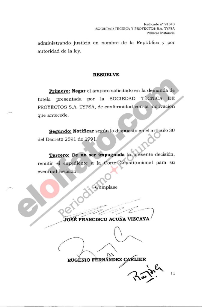 Typsa perdió tutela con la que buscaba ser declarada víctima en el escándalo de los Juegos Nacionales Typsa perdió tutela con la que buscaba ser declarada víctima en el escándalo de los Juegos Nacionales