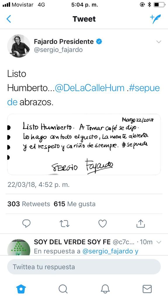 Fajardo y De la Calle sostendrán encuentro político Fajardo y De la Calle sostendrán encuentro político