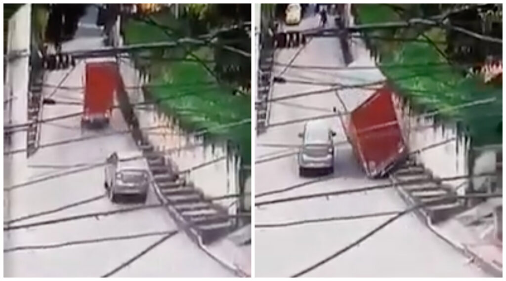 Furgón por poco provoca un accidente en el sur de Ibagué Furgón por poco provoca un accidente en el sur de Ibagué