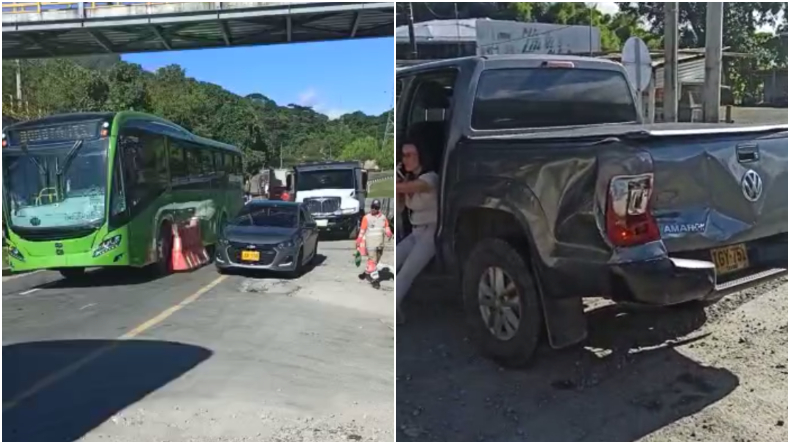 «El bus no respetó un pare y chocó a la camioneta en la que iban niños»: reportan accidente en la variante de Ibagué