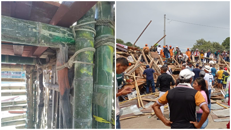 Crónica de una muerte anunciada: cuestionan la frágil estructura de guadua que se derrumbó en El Espinal Crónica de una muerte anunciada: cuestionan la frágil estructura de guadua que se derrumbó en El Espinal