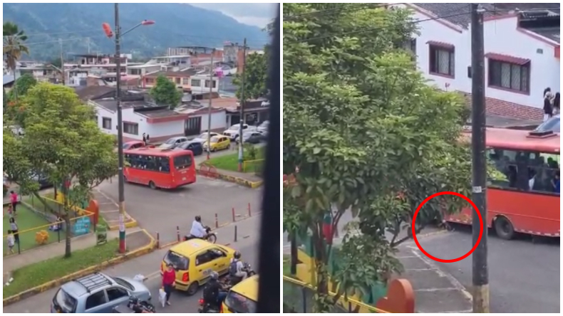 Bus de transporte público decidió evitarse un trancón y cruzó una zona prohibida en Ibagué Bus de transporte público decidió evitarse un trancón y cruzó una zona prohibida en Ibagué