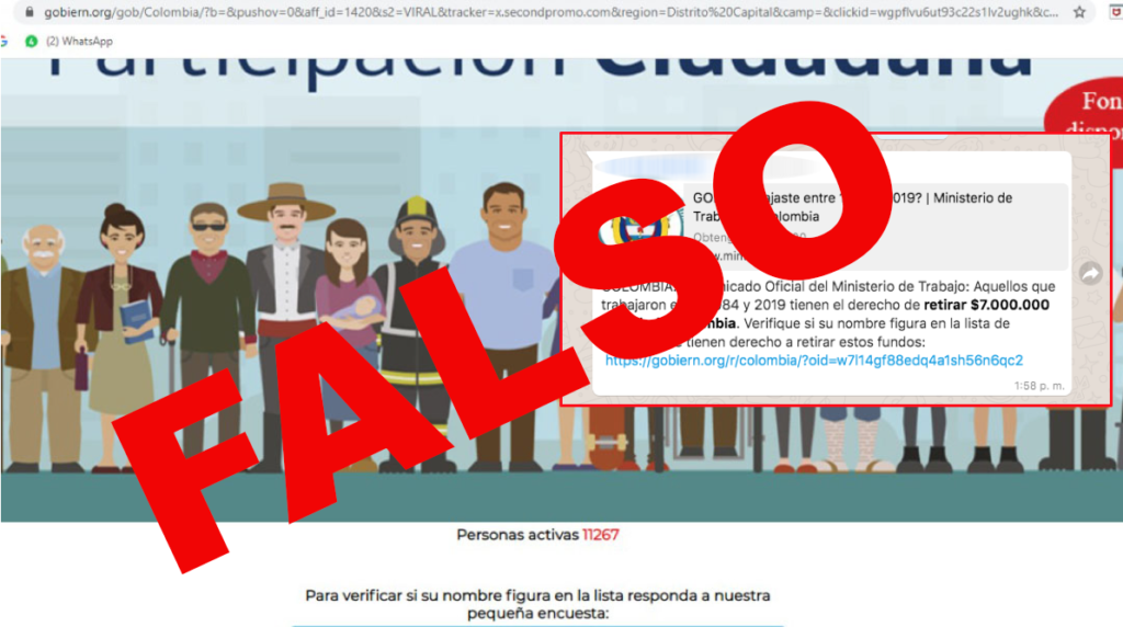 No se deje engañar con la falsa cadena de Whatsapp de Mintrabajo No se deje engañar con la falsa cadena de Whatsapp de Mintrabajo