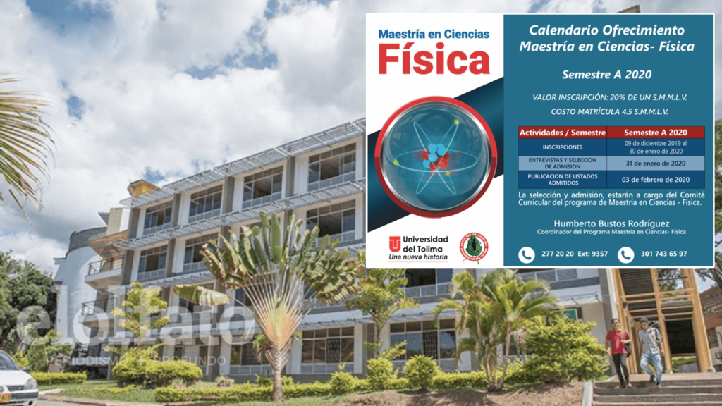 Aún está a tiempo de inscribirse en la maestría en Ciencias – Física de la Universidad del Tolima Aún está a tiempo de inscribirse en la maestría en Ciencias – Física de la Universidad del Tolima