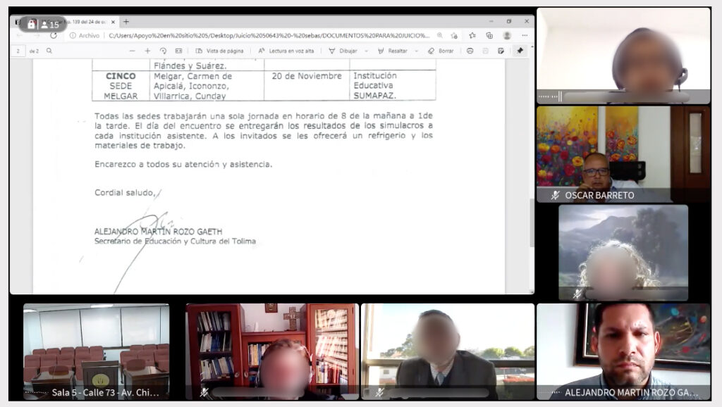 Exsecretario de Educación rindió testimonio en el juicio oral contra exgobernadores del Tolima