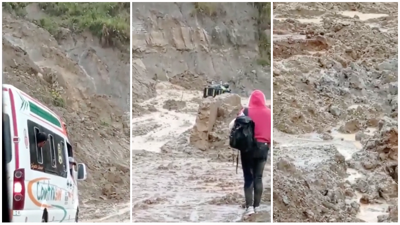 Habitantes de San Antonio deben cruzar una trocha para llegar a Chaparral