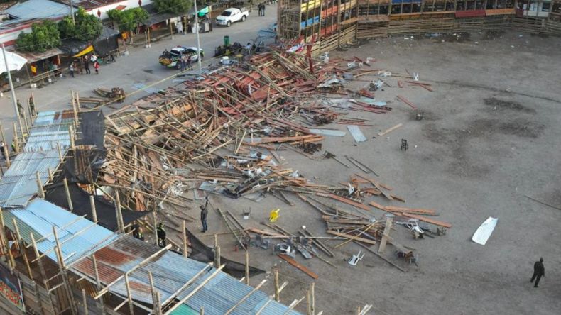 Imputan cargos a presunto responsable del colapso de Plaza de Toros de El Espinal