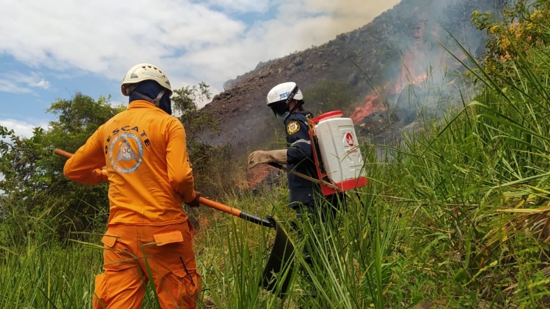 Luego de dos días, aún no logran apagar incendio forestal que inició en un cerro de Melgar Luego de dos días, aún no logran apagar incendio forestal que inició en un cerro de Melgar