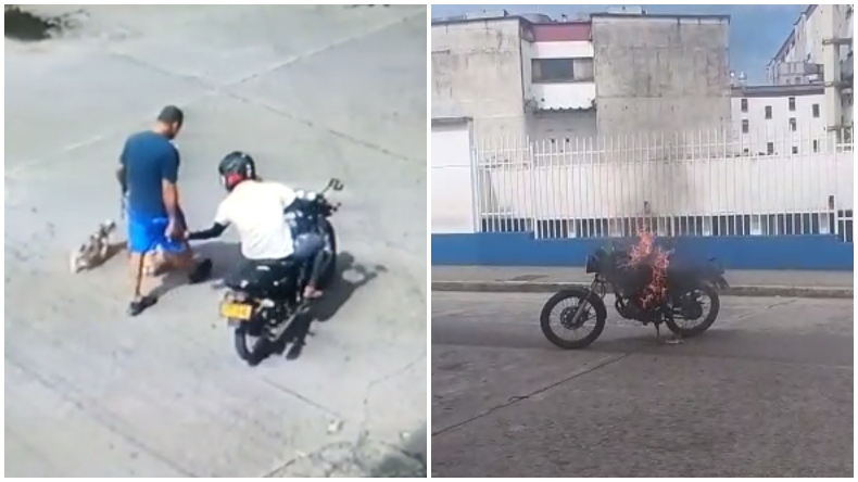 Ciudadanos quemaron motocicleta de un ladrón en el barrio La Francia de Ibagué Ciudadanos quemaron motocicleta de un ladrón en el barrio La Francia de Ibagué