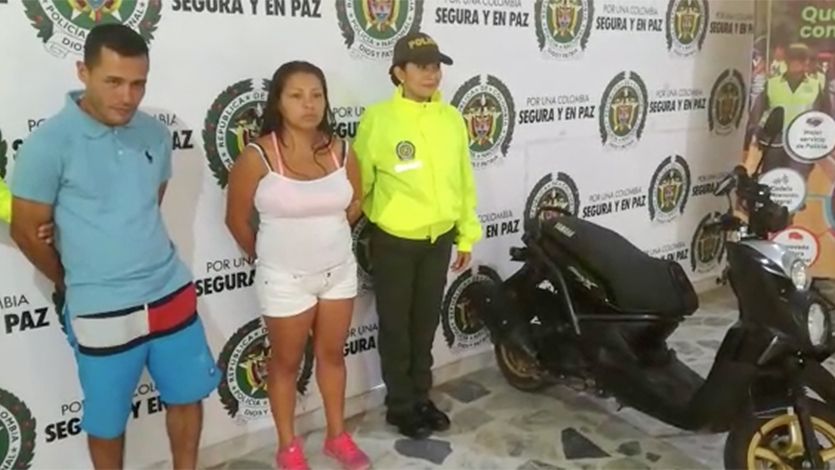 En tiempo récord capturaron a pareja de motociclistas que robó a estudiantes En tiempo récord capturaron a pareja de motociclistas que robó a estudiantes
