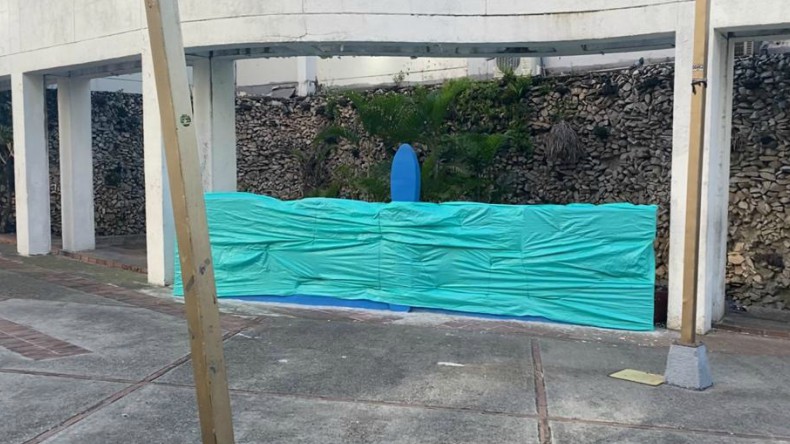 Alcaldía dice que no modificó ni pintó el letrero de Ibagué en la plazoleta Darío Echandía Alcaldía dice que no modificó ni pintó el letrero de Ibagué en la plazoleta Darío Echandía