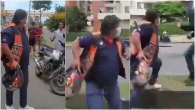 Motociclista se enfrentó a manifestantes en la calle 60 de Ibagué Motociclista se enfrentó a manifestantes en la calle 60 de Ibagué