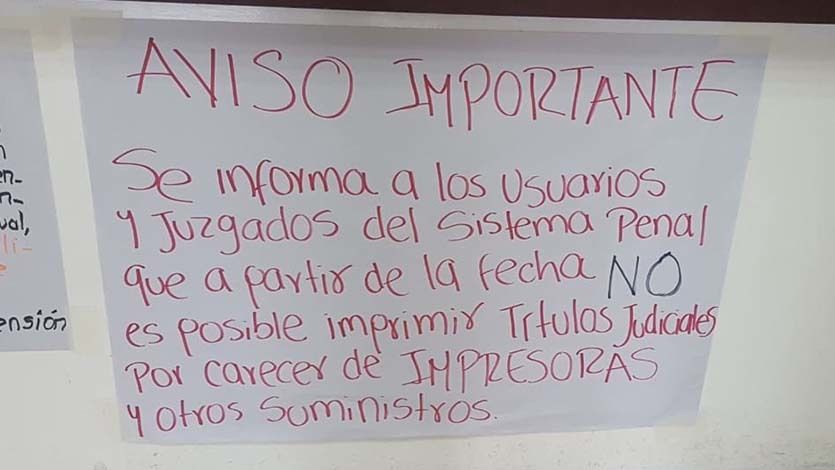 Caos en el Palacio de Justicia por falta de papelería, de tinta y por impresoras dañadas Caos en el Palacio de Justicia por falta de papelería, de tinta y por impresoras dañadas