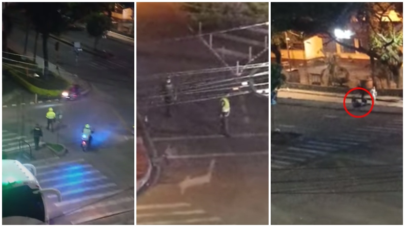 Aparece video del asesinato de Santiago Murillo: dos agentes de la Policía se observan en la escena