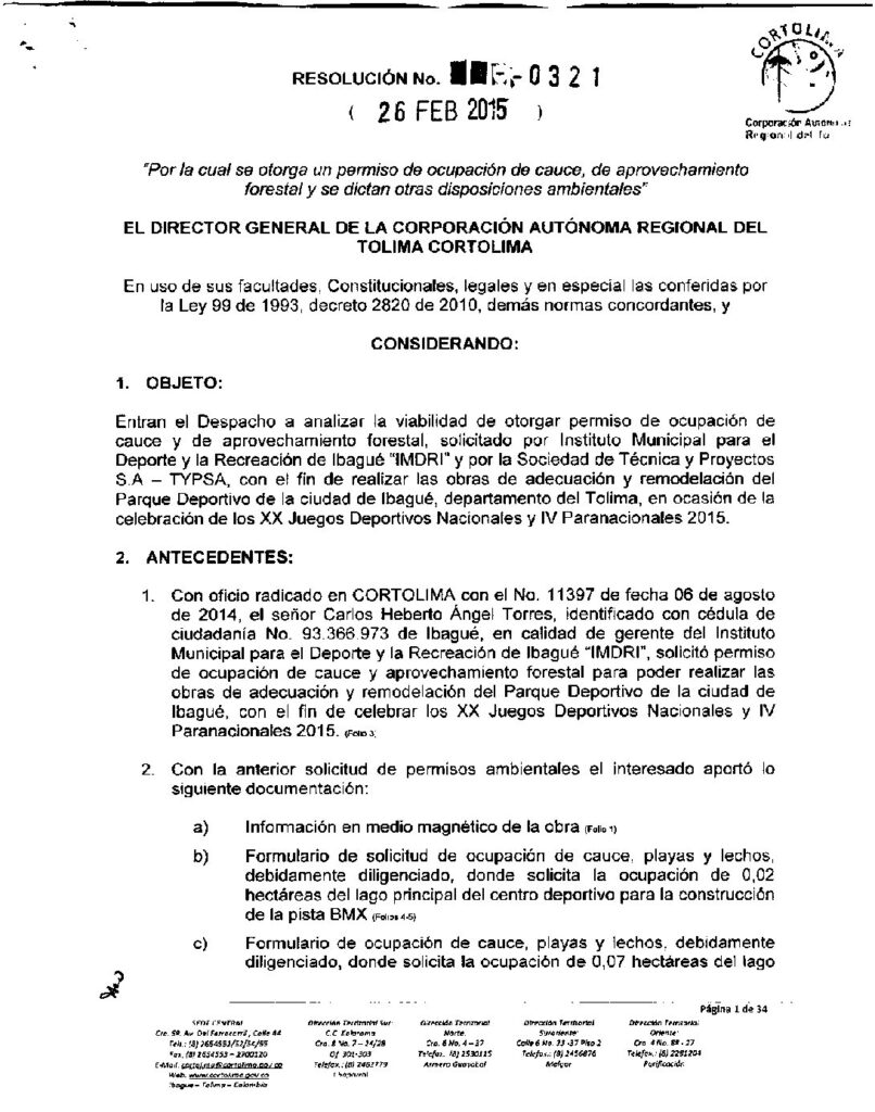 Cortolima se declarará víctima por el daño ambiental que dejó la corrupción en el Parque Deportivo Cortolima se declarará víctima por el daño ambiental que dejó la corrupción en el Parque Deportivo