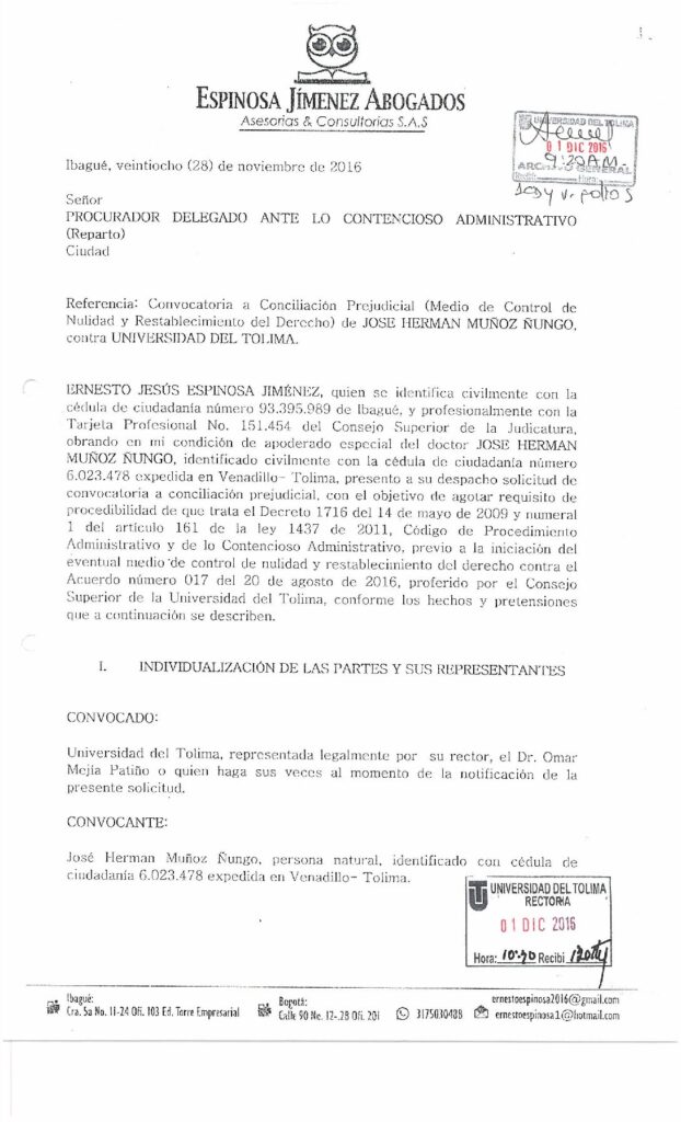 José Herman Muñoz demandó a la UT por más de $600 millones José Herman Muñoz demandó a la UT por más de $600 millones