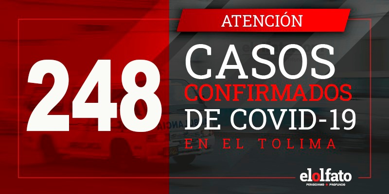 El Tolima acumula 248 casos de COVID-19, pero 126 ya se han recuperado El Tolima acumula 248 casos de COVID-19, pero 126 ya se han recuperado