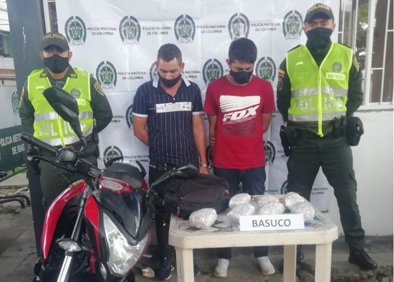 Cárcel a dos hombres que transportaban 40.000 dosis de bazuco al sur de Ibagué Cárcel a dos hombres que transportaban 40.000 dosis de bazuco al sur de Ibagué