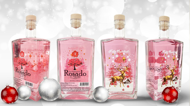 Aguardiente Rosado lanzó una botella edición especial de Navidad Aguardiente Rosado lanzó una botella edición especial de Navidad