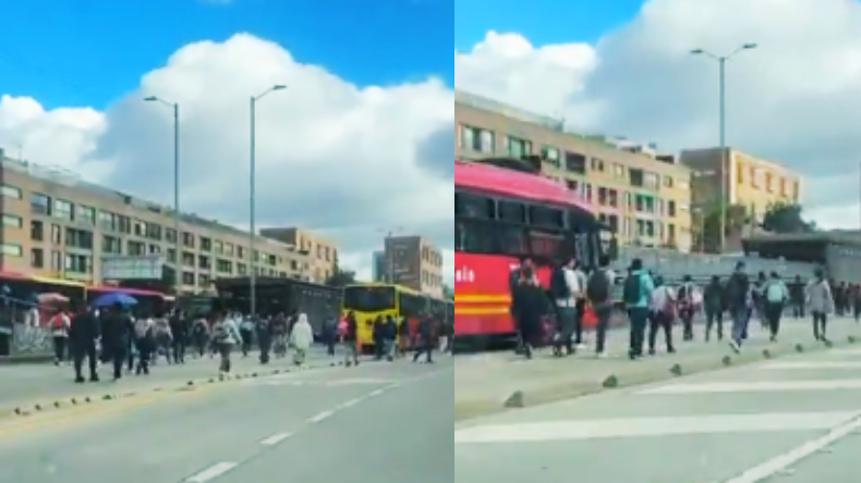 Sin articulados hacia el sur de Bogotá, usuarios se ven obligados a caminar Sin articulados hacia el sur de Bogotá, usuarios se ven obligados a caminar