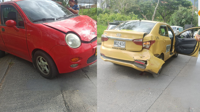 Choque entre taxi y vehículo particular genera congestión en Calambeo Choque entre taxi y vehículo particular genera congestión en Calambeo