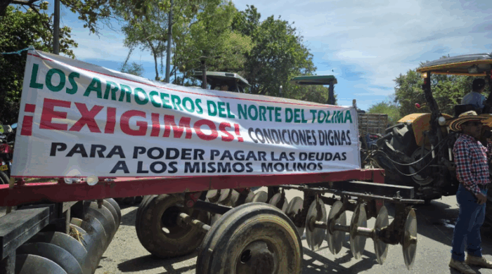 Estos son las cinco carreteras del Tolima bloqueadas por el paro arrocero