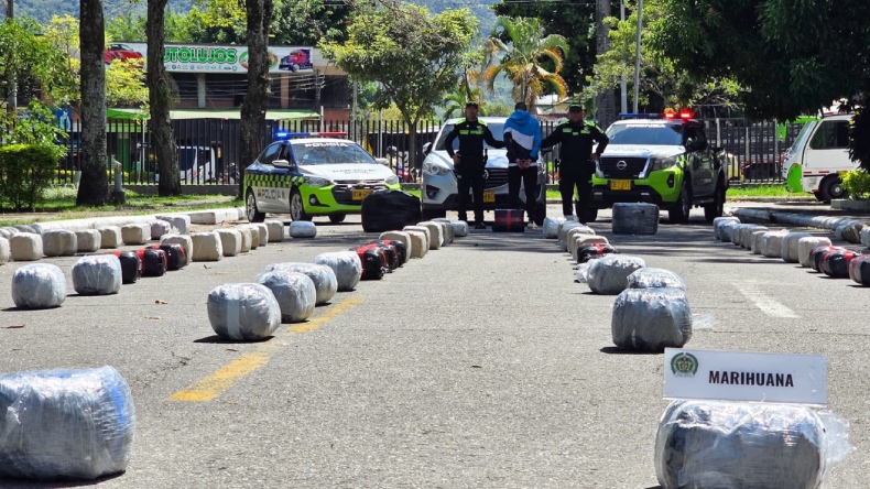 Capturan en Cajamarca a hombre que transportaba 568 kilos de marihuana Capturan en Cajamarca a hombre que transportaba 568 kilos de marihuana