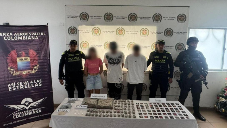 Tres capturados en Honda con más de un kilo de marihuana, tussi y bazuco