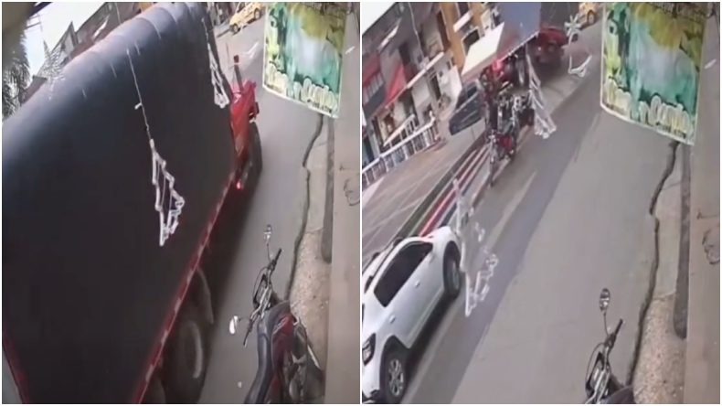 Video revela el momento en que camión se volcó en Icononzo